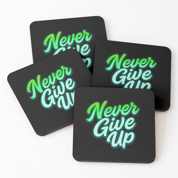 Item preview, Never Give Up – Neon Script Sticker designed and sold by MarCinu Art.