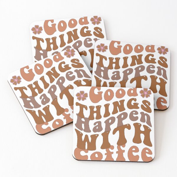 Item preview, Good Things Happen with Coffee – Positive Caffeine Quote designed and sold by artcultreone.