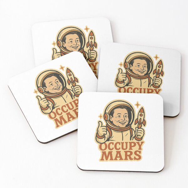 Item preview, Retro Cartoon Elon Musk Occupy Mars Sticker designed and sold by SnapLabDesigns.