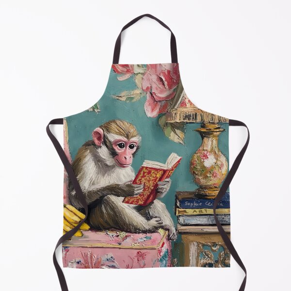 Item preview, Mono preppy leyendo un libro, pintura de Sophie Clima designed and sold by SophieClimaArt.
