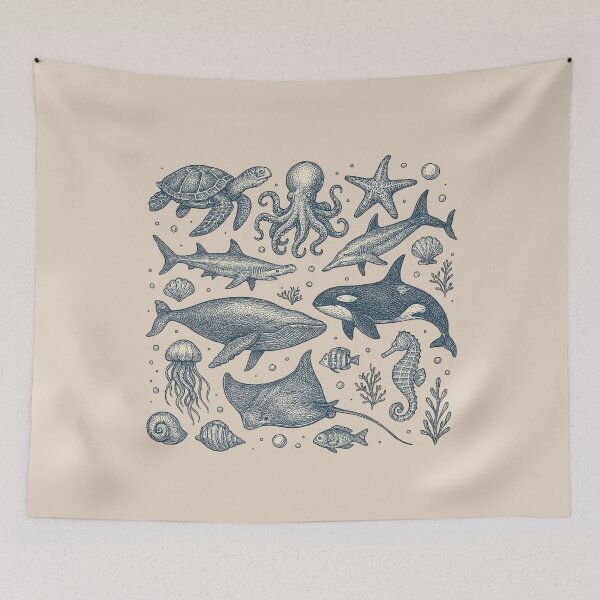Item preview, Sea Animal 90's Retro Tshirt designed and sold by Piralez.