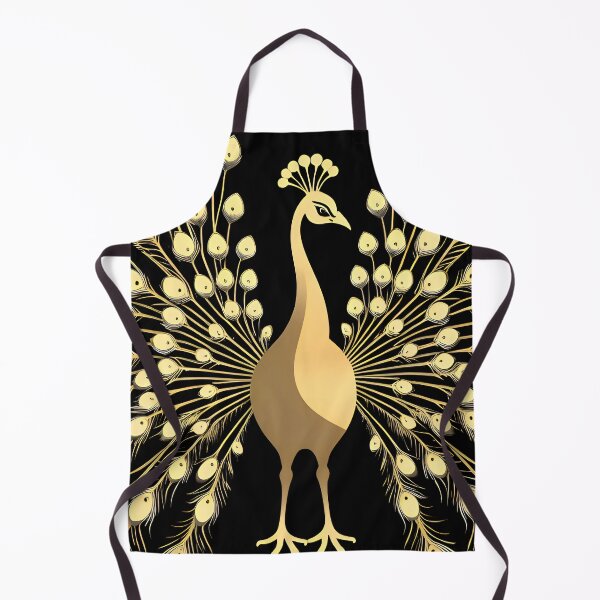 Item preview, Elegant Golden Peacock Design | Luxury Black & Gold Art for Desk Mat & Wall Décor designed and sold by A L O N E.