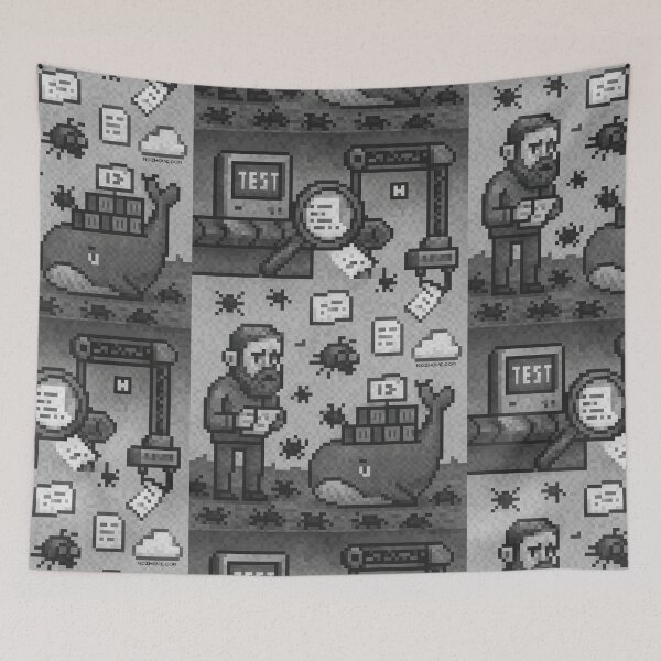 Item preview, CI/CD Pipeline – Pixel Art in Grayscale designed and sold by nozhove.
