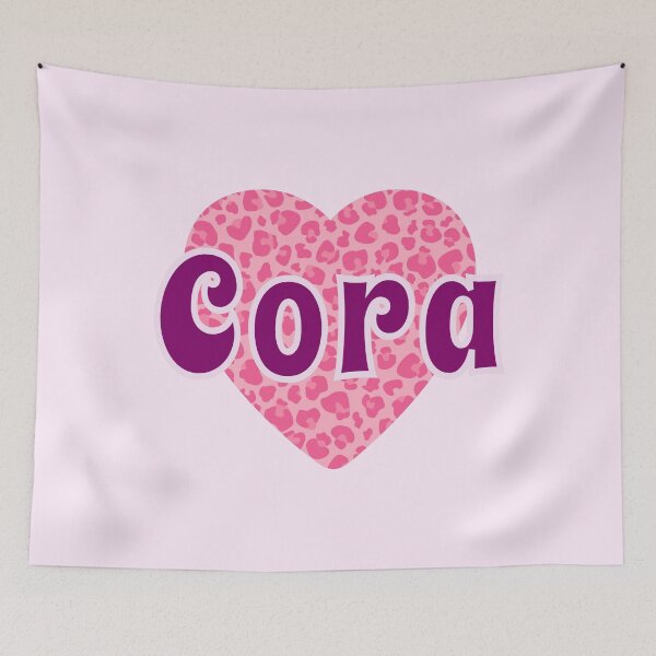 Item preview, Cora Name Pink Leopard Heart  designed and sold by Jeallan Designs.
