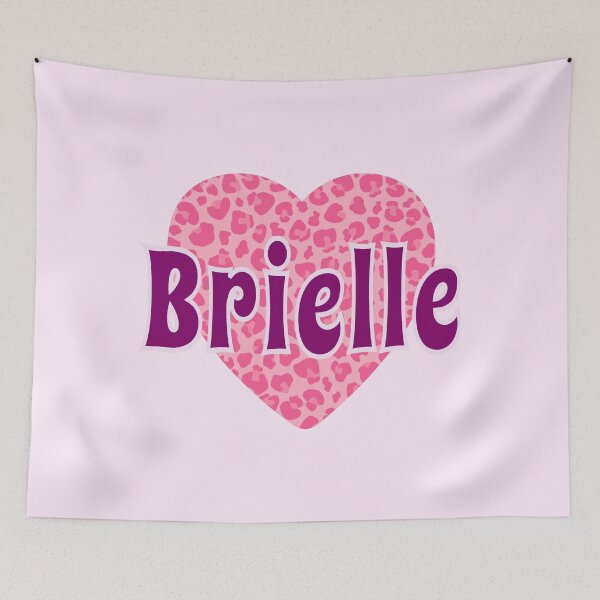 Item preview, Brielle Name Pink Leopard Heart  designed and sold by Jeallan Designs.