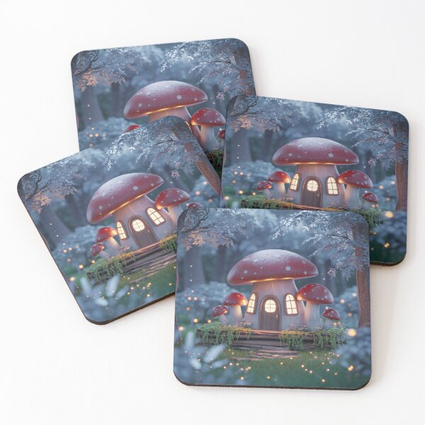 Item preview, Cute little mushroom cottage in winter designed and sold by PicsOfficial.