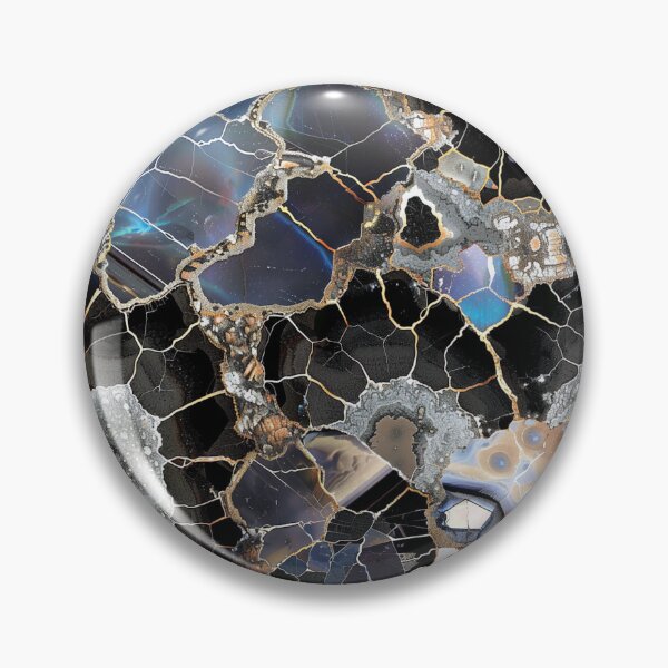 Item preview, contrasting dark and light fractured gemstone mosaic designed and sold by EarthenEmbers.