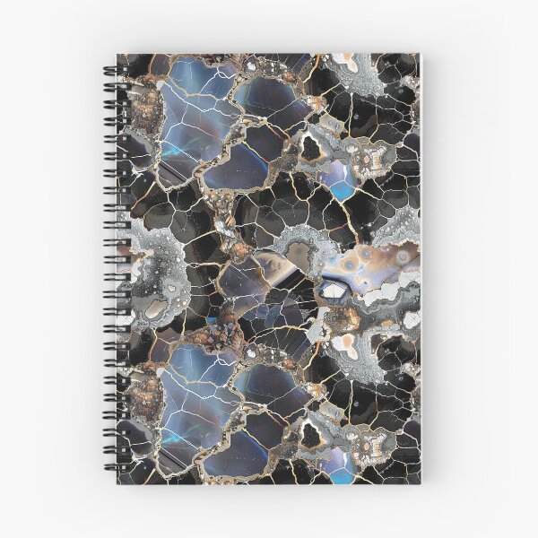 Item preview, contrasting dark and light fractured gemstone mosaic designed and sold by EarthenEmbers.