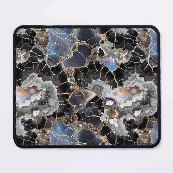 Item preview, contrasting dark and light fractured gemstone mosaic designed and sold by EarthenEmbers.