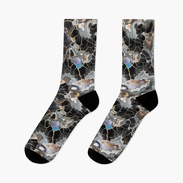 Item preview, contrasting dark and light fractured gemstone mosaic designed and sold by EarthenEmbers.
