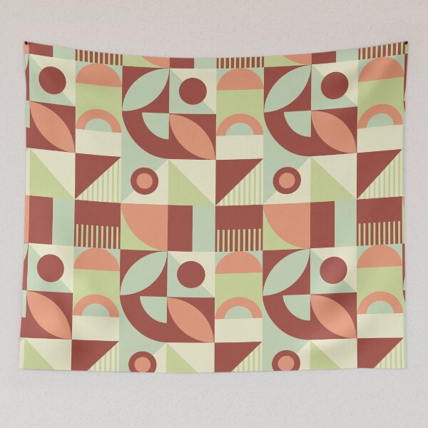 Item preview, Pastel Green and brown design for Bauhaus Interior Design: Pastel Greens orange and Maroon Aesthetic Bauhaus designed and sold by Dezinix.