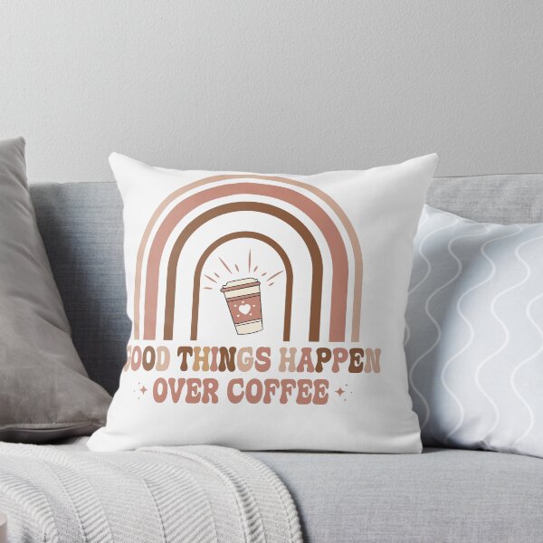 Item preview, Good Things Happen Over Coffee – Positive Coffee Lover Quote designed and sold by artcultreone.