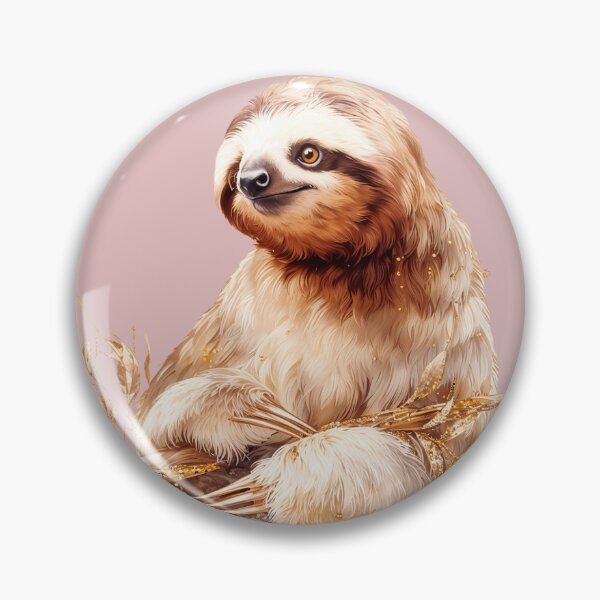 Item preview, Cute Sloth Illustration with Golden Leaves designed and sold by Anastasiia Yurevych.