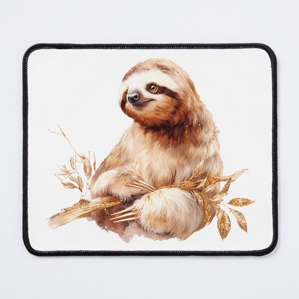 Item preview, Cute Sloth Illustration with Golden Leaves designed and sold by Anastasiia Yurevych.