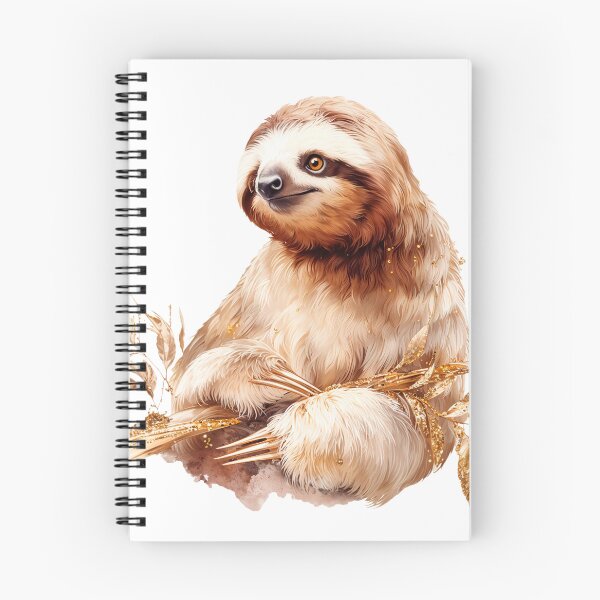 Item preview, Cute Sloth Illustration with Golden Leaves designed and sold by Anastasiia Yurevych.