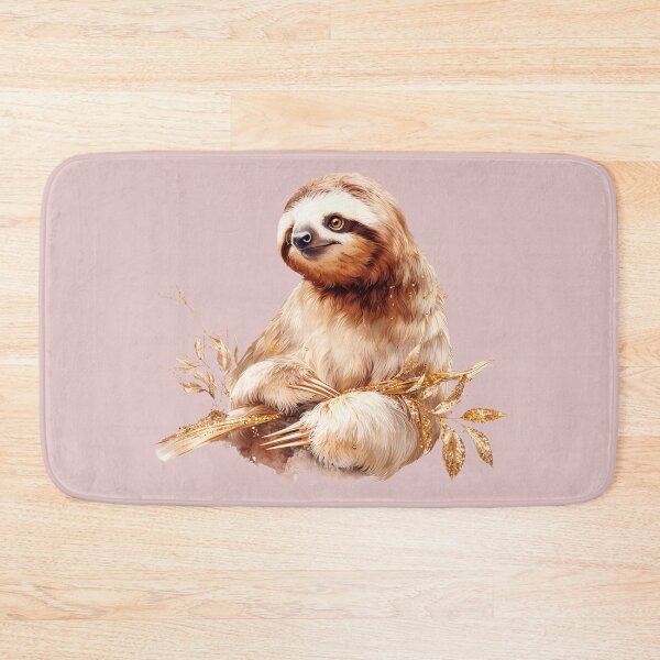 Item preview, Cute Sloth Illustration with Golden Leaves designed and sold by Anastasiia Yurevych.