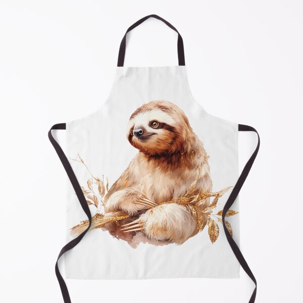 Item preview, Cute Sloth Illustration with Golden Leaves designed and sold by Anastasiia Yurevych.