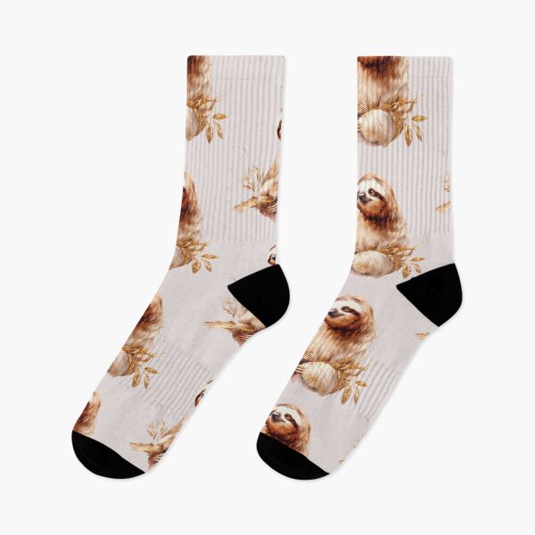 Item preview, Cute Sloth Illustration with Golden Leaves designed and sold by Anastasiia Yurevych.