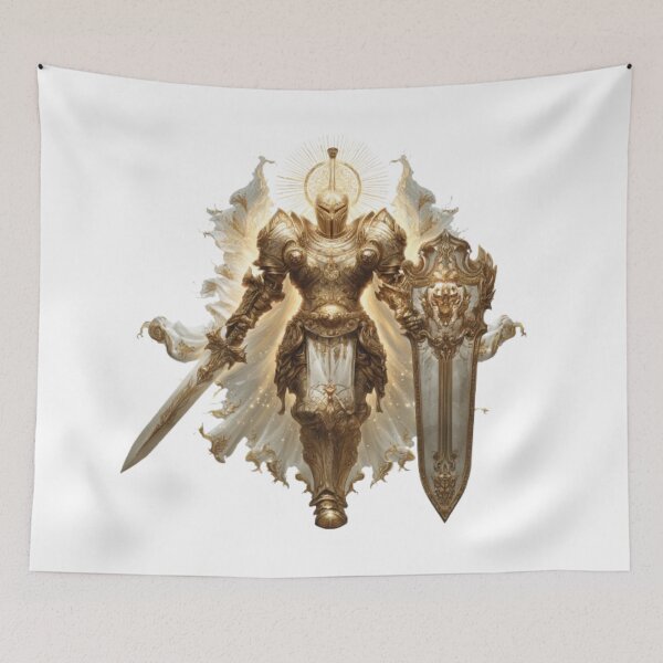 Item preview, Paladin of Light in Glowing Armor designed and sold by AlexLineArt.