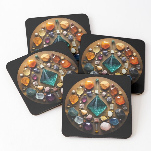 Item preview, gemstone grid mandala using golden proportion designed and sold by EarthenEmbers.