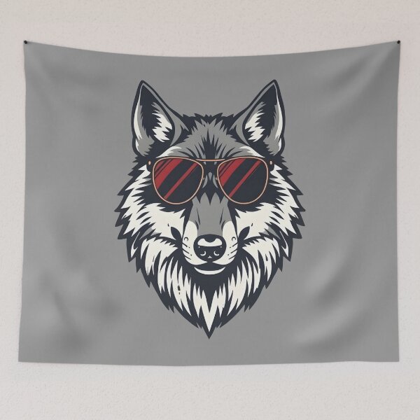 Item preview, Vintage Wolf with Sunglasses Wilderness Vibes  designed and sold by 95kinimoD.