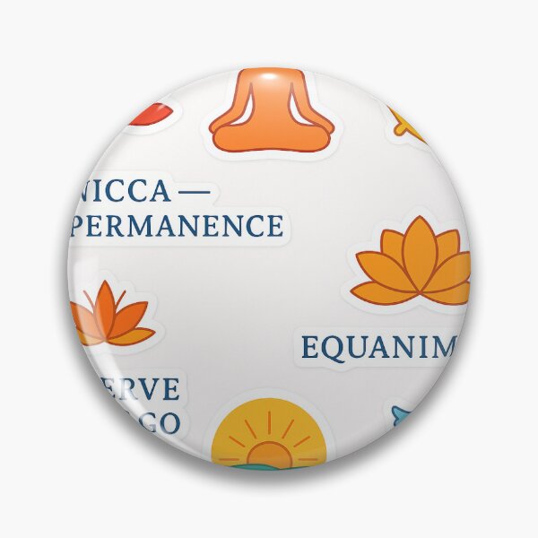 Item preview, Colorful Vipassana meditation sticker set [ Anicca, equanimity, peace, dhamma wheel) designed and sold by MindblowingShop.