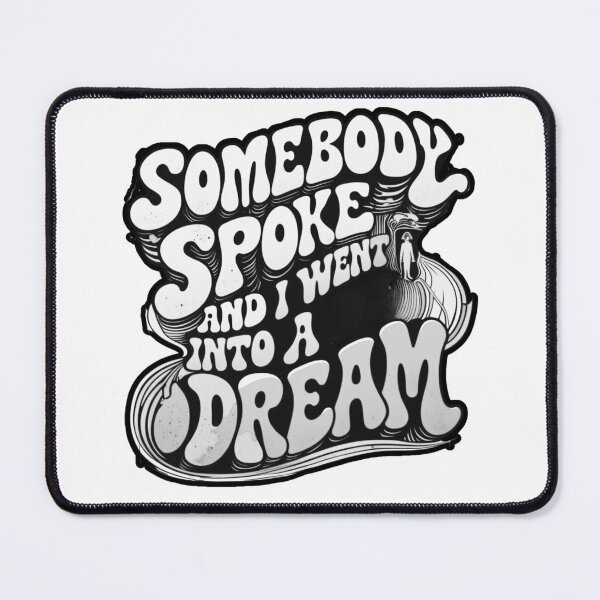 Item preview, Somebody Spoke and I Went Into a Dream –Black & White Beatles Inspired Psychedelic Retro Design designed and sold by bazstees54.