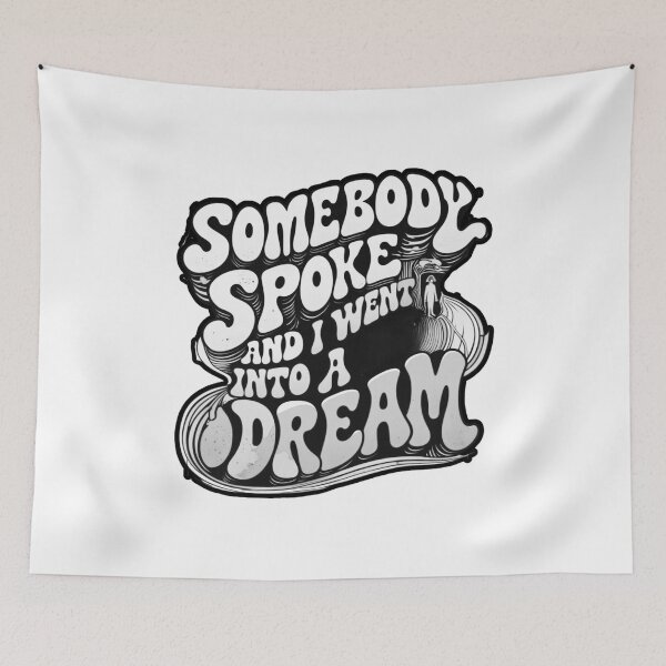 Item preview, Somebody Spoke and I Went Into a Dream –Black & White  Beatles Inspired Psychedelic Retro Design designed and sold by bazstees54.