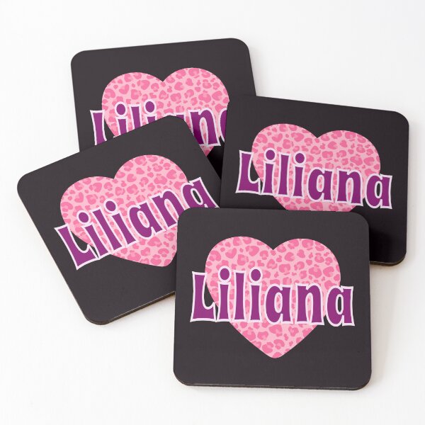 Item preview, Liliana Name Pink Leopard Heart  designed and sold by Jeallan Designs.