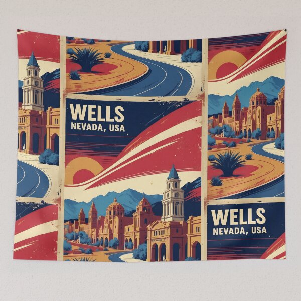 Item preview, Wells Nevada 1950s USA Vintage Travel Tourism designed and sold by TravelersGems.