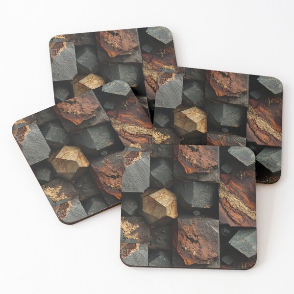 Item preview, earth stone cubed blocks rugged geometric rocks designed and sold by EarthenEmbers.