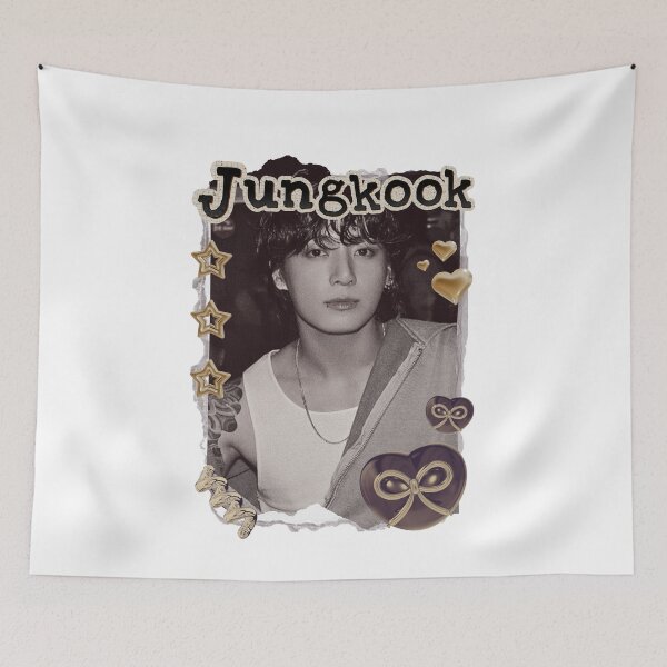 Item preview, BTS Jungkook K-pop Boy group Scrapbook Collage Cozy Y2K Vintage Design designed and sold by HELL0WBELLO.
