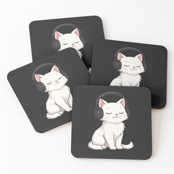 Artikelvorschau, Coole Katze mit Kopfhörern – Süße Anime-Katze hört Musik entworfen und verkauft von ColorSplash123.