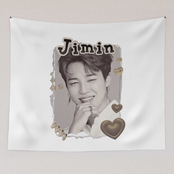 Item preview, BTS Jimin K-pop Boy group Scrapbook Collage Cozy Y2K Vintage Design designed and sold by HELL0WBELLO.