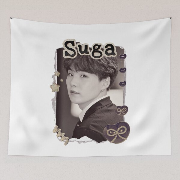 Item preview, BTS Suga Agust K-pop Boy group Scrapbook Collage Cozy Y2K Vintage Design designed and sold by HELL0WBELLO.
