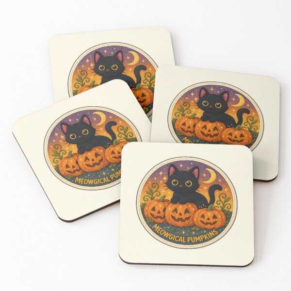Item preview, Halloween Cat Meowgical Pumpkins Embroidery Design designed and sold by Nuist25.