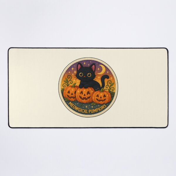Item preview, Halloween Cat Meowgical Pumpkins Embroidery Design designed and sold by Nuist25.