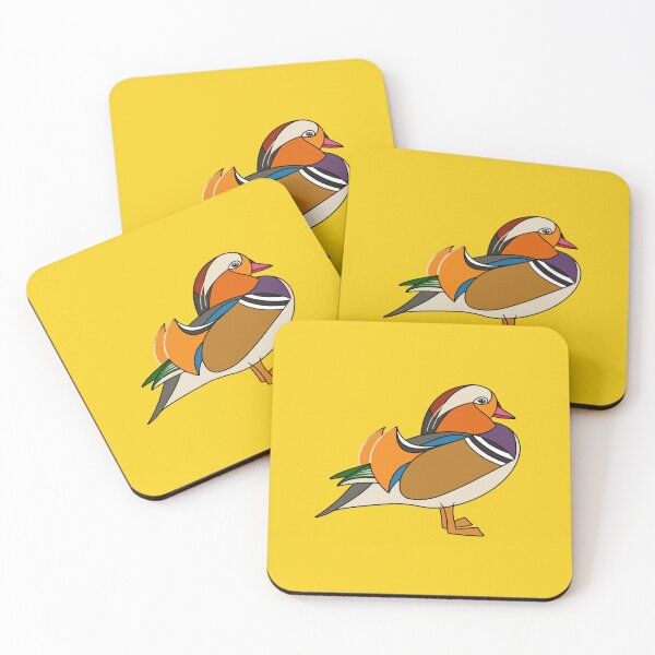 Item preview, Cute mandarin duck on yellow designed and sold by SilverOutlining.