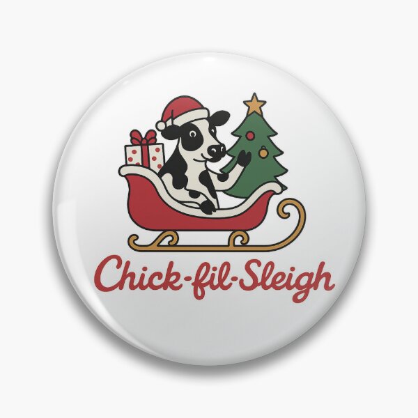 Artikelvorschau, Chick-fil-Sleigh Weihnachtsaufkleber | Kuh im Schlitten Urlaubsdesign entworfen und verkauft von dabeardedtiger.