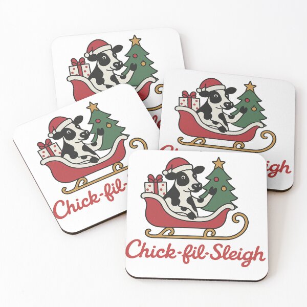 Item preview, Chick-fil-Sleigh Christmas Sticker | Cow in Sleigh Holiday Design designed and sold by dabeardedtiger.