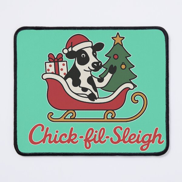 Item preview, Chick-fil-Sleigh Christmas Sticker | Cow in Sleigh Holiday Design designed and sold by dabeardedtiger.