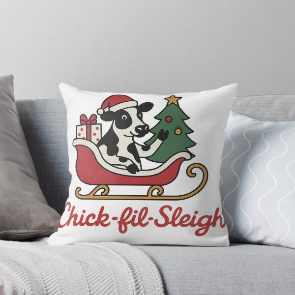 Item preview, Chick-fil-Sleigh Christmas Sticker | Cow in Sleigh Holiday Design designed and sold by dabeardedtiger.