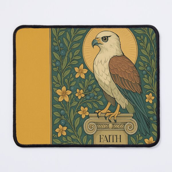 Item preview, Arabic eagle white brown green and gold faith designed and sold by WildArtIT.