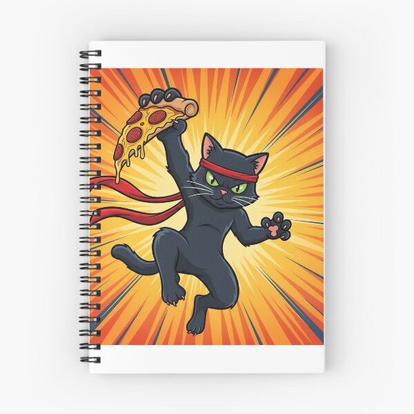 Item preview, Silent. Sneaky. Hungry. This ninja cat only comes out for pizza. designed and sold by KiwanSARTS.