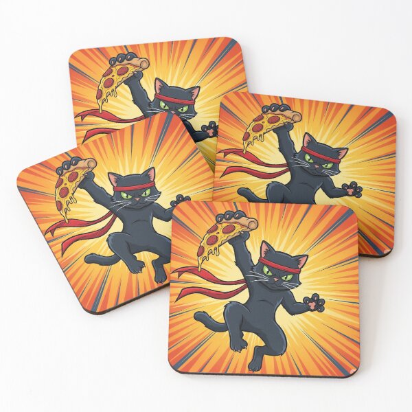 Item preview, Silent. Sneaky. Hungry. This ninja cat only comes out for pizza. designed and sold by KiwanSARTS.
