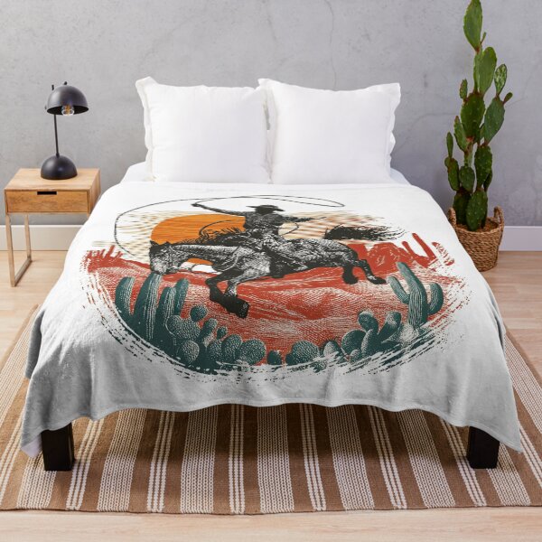 Item preview, Rodeo Rookie Western Illustration – Vintage Cowboy on Horse with Lasso in Desert Sunset Scene designed and sold by Kybruno's Creations.