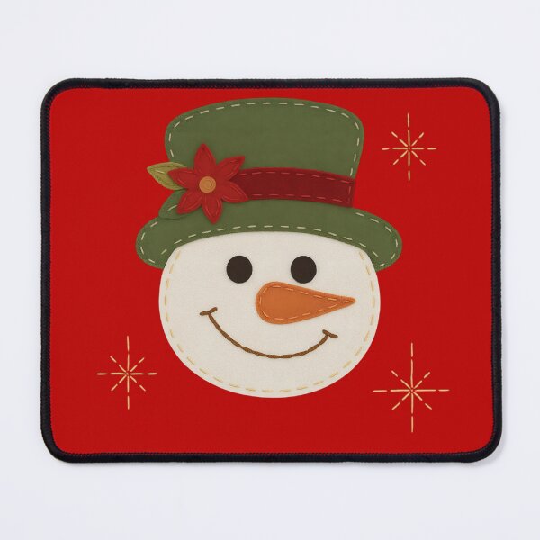 Item preview, Smiling Snowman Face with Green Hat and Red Flower | Cute Christmas Illustration designed and sold by svarupa.