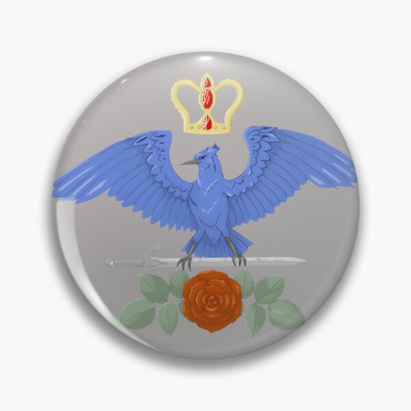 Item preview, Noble Fantasy Crest: Blue Bird, Sword & Crown with Red Rose designed and sold by ErichThiel.