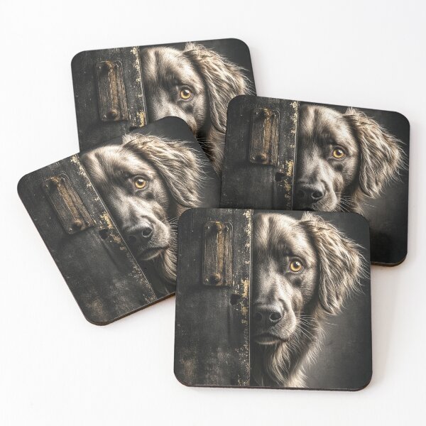 Item preview, Mysterious Dog Portrait – Golden Eye in the Shadows designed and sold by Gino By Design.