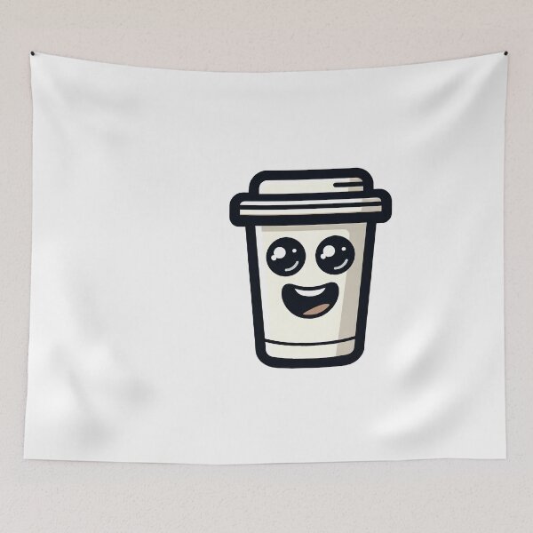 Item preview, Cute Kawaii Coffee Cup – Adorable Cartoon Coffee Design designed and sold by Postermagasinet.